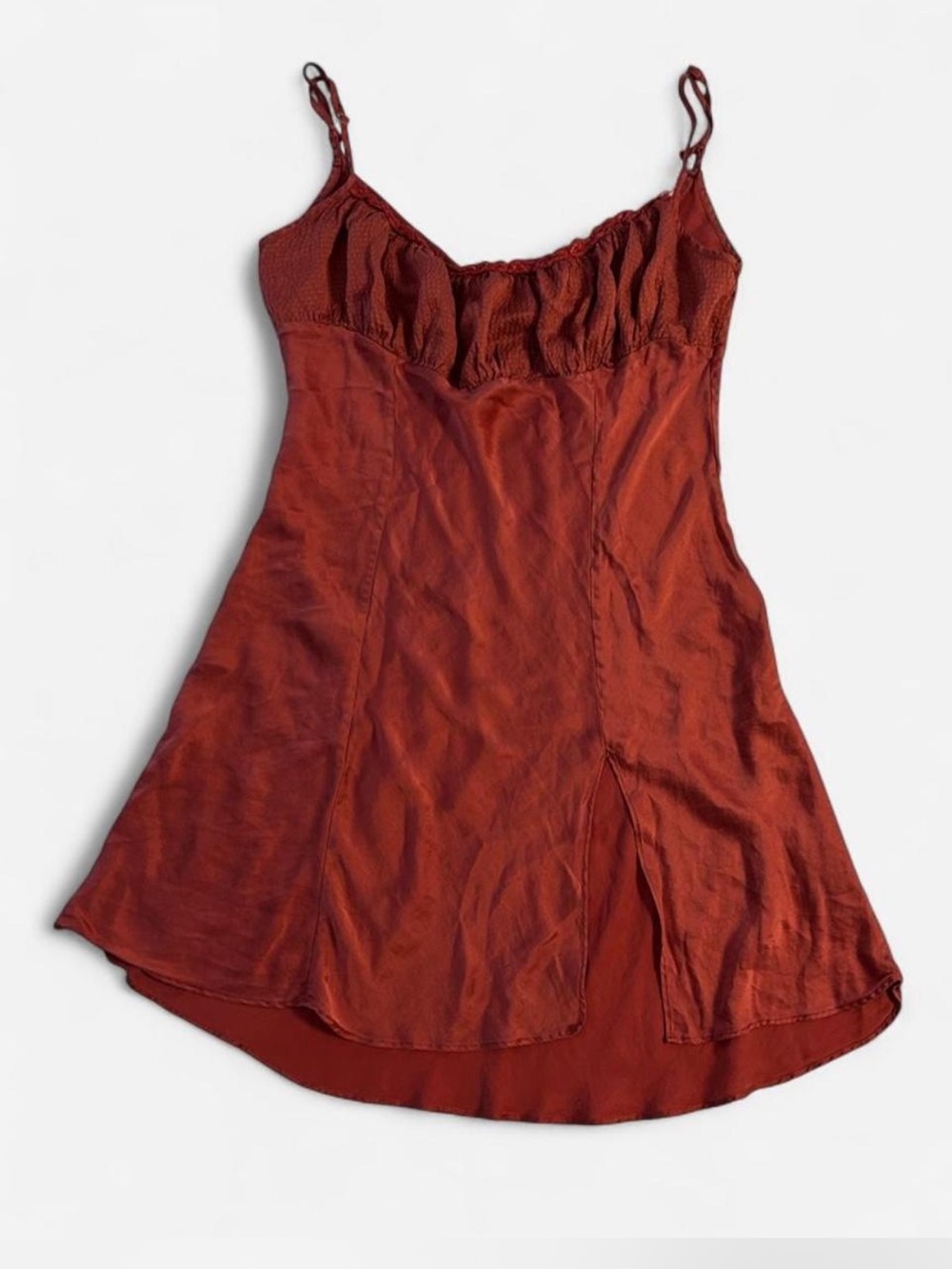 Vintage VS Gold Label 100% Silk Babydoll Nighty Small Rose Red 80s 90s Slip